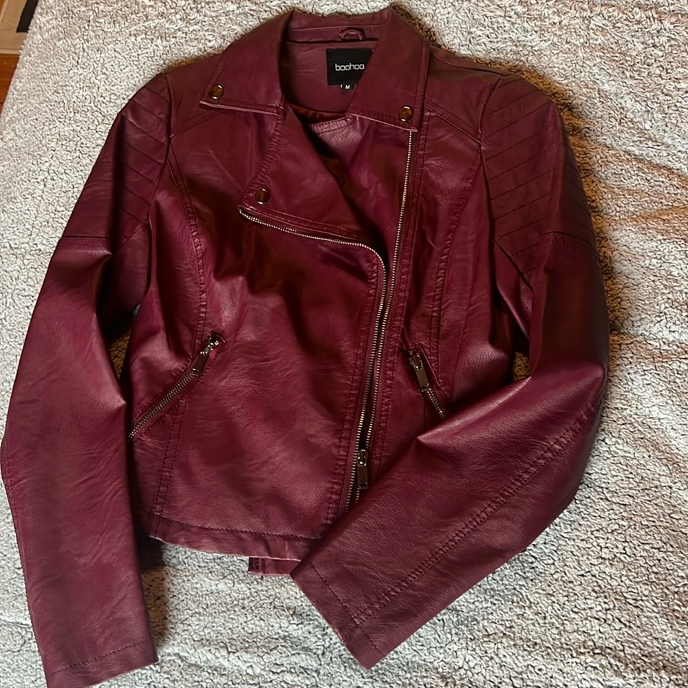 Maroon Red Leather Jacket